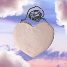 U-Dane Tozpembe Kalpli Peluş Yumuşak Dokulu Çanta ( Çelik Askılı )