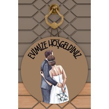 Rug Mood Modern Kapı Süsü Kahverengi Zemin Evli Çift Dış Mekan Kapı Süsü