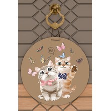Rug Mood Modern Kapı Süsü Kahverengi Hi Kedi Dış Mekan Kapı Süsü