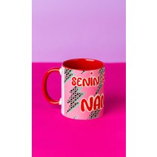 Hola Arte Studio 'Senin Psikoloji Nanay'' Kupa - Tasarım Dijital Baskı Kupa 9.5 x 8 cm