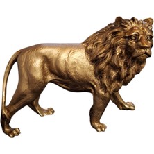 Seltar Home Goods Polyester altın varaklı aslan heykeli biblo