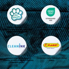 Funzy Fitilli kadife döşemelik mavi kumaş koltuk, berjer, kırlent ıçin döşemelik kumaşı oekoteks100
