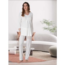 Effortt Dvina Effortt Lohusa Pijama Takımı Ekru - 9042
