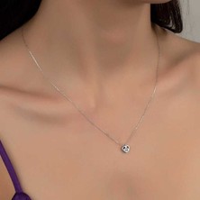 Gumush Swarovski Taşlı Gümüş Kalp Bayan Kolye