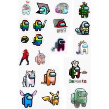 Major Selection Amongus 20'li Özel Tasarım Premium Sticker Seti