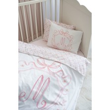 Nou Harf Serisi M Harfi Park Yatak Nevresim Seti (80X120) - Noble Serie Pembe