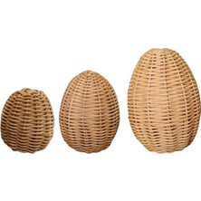 İllusory 3x El Dokumalı Rattan Paskalya Yumurtası Ev Dekoru Yatak Odası Mutfak Yıldönümü (Yurt Dışından)