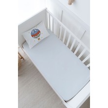Tuğba Kuğu Anne Yanı Beşik Lastikli Çarşaf Seti (55X95) - Zezig x Royal Series - Blue