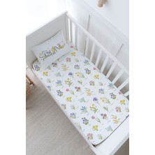 Tuğba Kuğu Anne Yanı Beşik Lastikli Çarşaf Seti - Iconic Serisi - Bloomy Spring