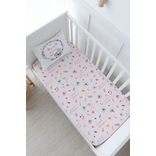 Tuğba Kuğu Anne Yanı Beşik Lastikli Çarşaf Seti - For Baby Serisi - Kelebekli Çember