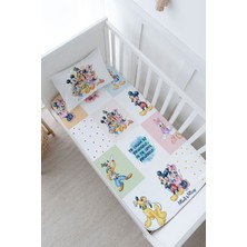 Tuğba Kuğu Bebek Boy Lastikli Çarşaf Seti - Cartoon Serisi - Mickey ve Arkadaşları Patchwork
