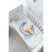 Tuğba Kuğu Anne Yanı Beşik Lastikli Çarşaf Seti - Pure Baby Serisi - Ayda Uyuyan Ördek