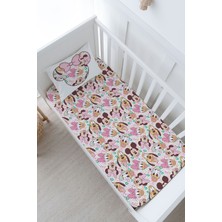 Tuğba Kuğu Bebek Boy Lastikli Çarşaf Seti - Cartoon Serisi - Minnie ve Arkadaşları Pattern
