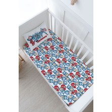 Tuğba Kuğu Bebek Boy Lastikli Çarşaf Seti - Cartoon Serisi - Super Heroes