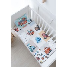 Tuğba Kuğu Bebek Boy Lastikli Çarşaf Seti - Cartoon Serisi - Şimşek Mcquenn Patchwork
