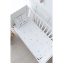 Tuğba Kuğu Bebek Boy Lastikli Çarşaf Seti - For Baby Serisi - Pembe Kulaklı Tavşan
