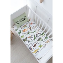 Tuğba Kuğu Bebek Boy Lastikli Çarşaf Seti - Iconic Serisi - Dinozor Alfabesi