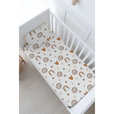 Tuğba Kuğu Bebek Boy Lastikli Çarşaf Seti - Iconic Serisi - Vintage Aslan ve Gökkuşağı