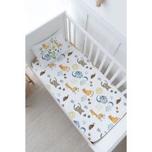 Tuğba Kuğu Bebek Boy Lastikli Çarşaf Seti - Iconic Serisi - Kaktüs ve Sevimli Hayvanlar