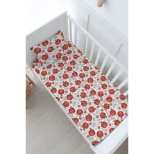 Tuğba Kuğu Bebek Boy Lastikli Çarşaf Seti - Iconic Serisi - Red Apples