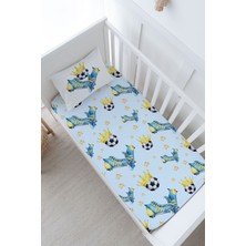 Tuğba Kuğu Bebek Boy Lastikli Çarşaf Seti - For Baby Serisi - Sarı - Lacivert