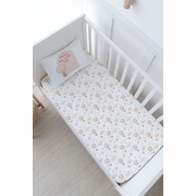 Tuğba Kuğu Bebek Boy Lastikli Çarşaf Seti - For Baby Serisi - Pembe Balonda Ayı