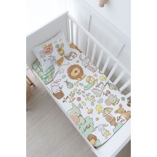 Tuğba Kuğu Bebek Boy Lastikli Çarşaf Seti - Iconic Serisi - Sevimli Hayvanat Bahçesi