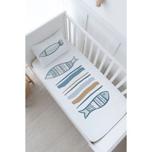 Tuğba Kuğu Bebek Boy Lastikli Çarşaf Seti - Pure Baby Serisi - Baby Fish