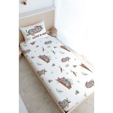 Tuğba Kuğu Tek Kişilik Lastikli Çarşaf Seti - For Baby Serisi - Anne ve Yavru Koala