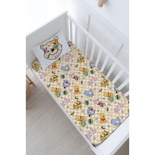 Tuğba Kuğu Bebek Boy Lastikli Çarşaf Seti - Cartoon Serisi - Winnie The Pooh Pattern