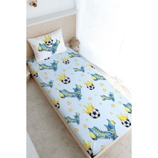 Tuğba Kuğu Tek Kişilik Lastikli Çarşaf Seti - For Baby Serisi - Sarı - Lacivert