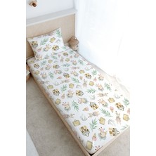 Tuğba Kuğu Tek Kişilik Lastikli Çarşaf Seti - Iconic Serisi - Antika Soytarı Oyuncak Ayı