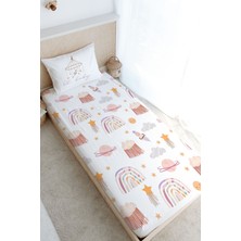 Tuğba Kuğu Tek Kişilik Lastikli Çarşaf Seti - Iconic Serisi - Vintage Uzay