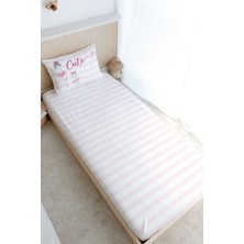 Tuğba Kuğu Tek Kişilik Lastikli Çarşaf Seti - For Baby Serisi - Balerin ve Tavşan ve Kız