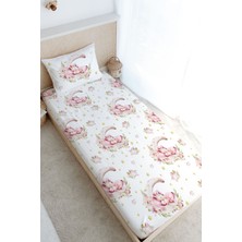 Tuğba Kuğu Tek Kişilik Lastikli Çarşaf Seti - For Baby Serisi - Ayda Uyuyan Unicorn