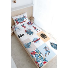 Tuğba Kuğu Tek Kişilik Lastikli Çarşaf Seti - Cartoon Serisi - Super Heroes Patchwork
