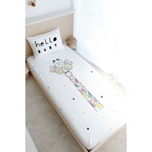 Tuğba Kuğu Tek Kişilik Lastikli Çarşaf Seti - Iconic Serisi - Renkli Zürafa