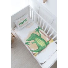 Tuğba Kuğu Bebek Boy Lastikli Çarşaf Seti - Pure Baby Serisi - Sevimli Timsah