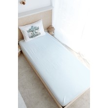 Tuğba Kuğu Tek Kişilik Lastikli Çarşaf Seti - Royal Series - Blue Carousel