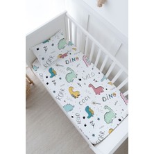 Tuğba Kuğu Anne Yanı Beşik Lastikli Çarşaf Seti - Iconic Serisi - Şirin Dinazorlar