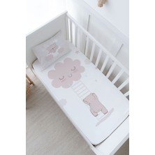 Tuğba Kuğu Anne Yanı Beşik Lastikli Çarşaf Seti - Pure Baby Serisi - Buluta Tırmanan Ayıcık
