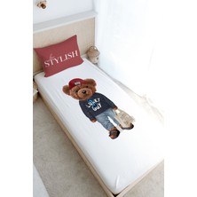 Tuğba Kuğu Tek Kişilik Lastikli Çarşaf Seti - Pure Baby Serisi - Sportmen Ayıcık