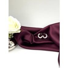 Silver Taşlı Halka Küpe