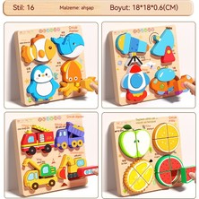 Elegance Emporium Montessori Erken Eğitim Eğitici Ahşap Bulmaca Bebek Çocuk Bulmaca Tahtası 0-3 Yaş Şekil Hediye Eğitici Oyuncak (Yurt Dışından)