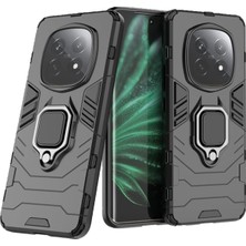 Microcase Xiaomi 14T Pro ile Uyumlu Batman Serisi Yüzük Standlı Armor Kılıf - Siyah AL3349