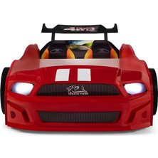 Ferramini Bazalı Kırmızı Arabalı Yatak Sport Mst Işıklı