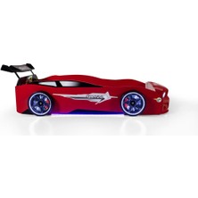 Kırmızı Arabalı Yatak Sport Mst Full Ledli Kumandalı Baza Ortopedik Yatak