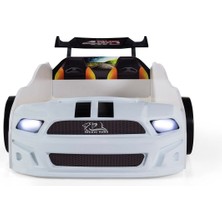 Ferramini Beyaz Arabalı Yatak Sport Mst Işıklı Baza Ortopedik Yatak
