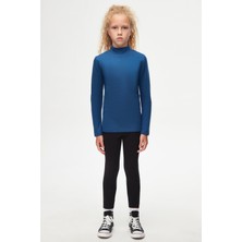 İndigo Basic Kışlık Yarım Balıkçı Yaka Uzun Kollu Kız Çocuk Tişört