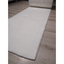 Sarar Post Peluş Beyaz Kaymaz Taban Halı - Yolluk Özel Ölçü Kesme